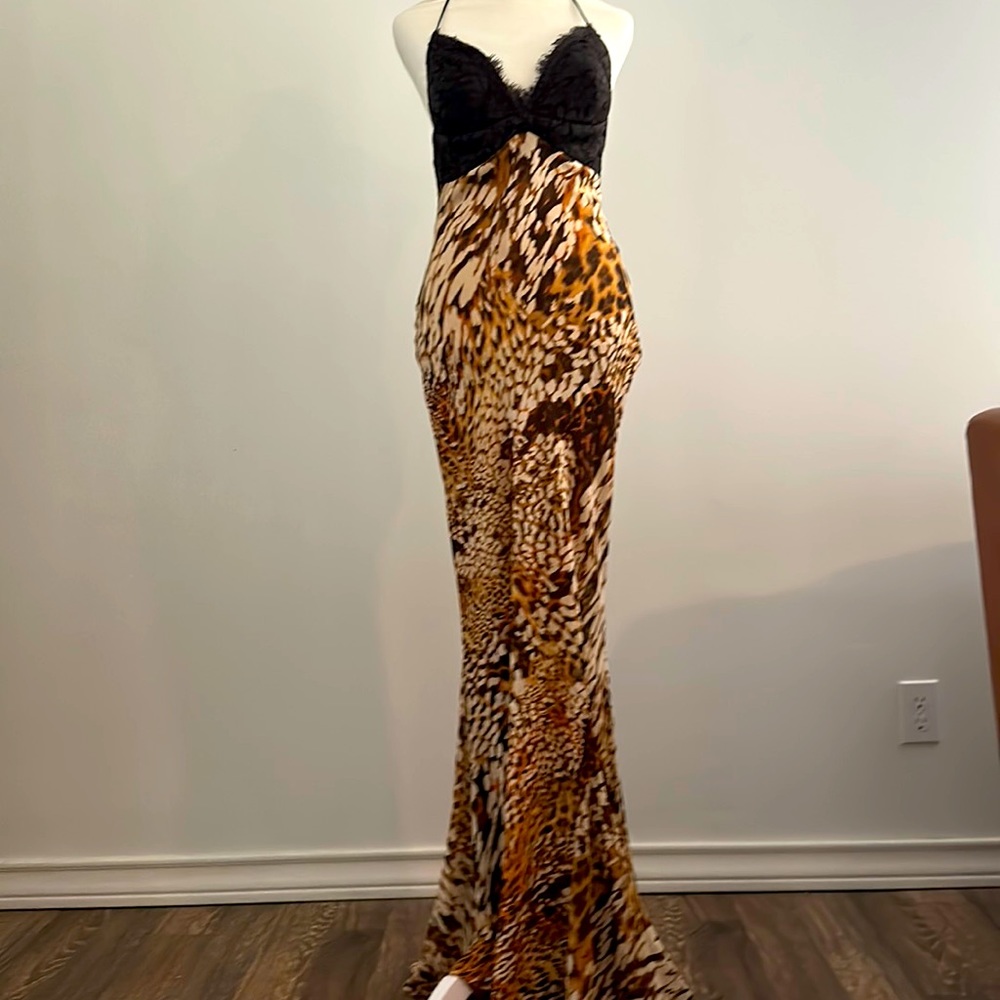 Leopard Print Mesh Hanging From A Gorgeous Lace T… - image 1